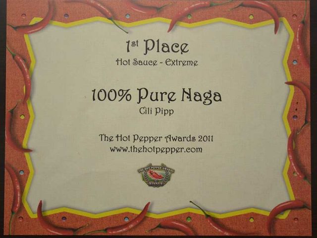 Hot Sauce 100 % Pure Naga – 1. Preis